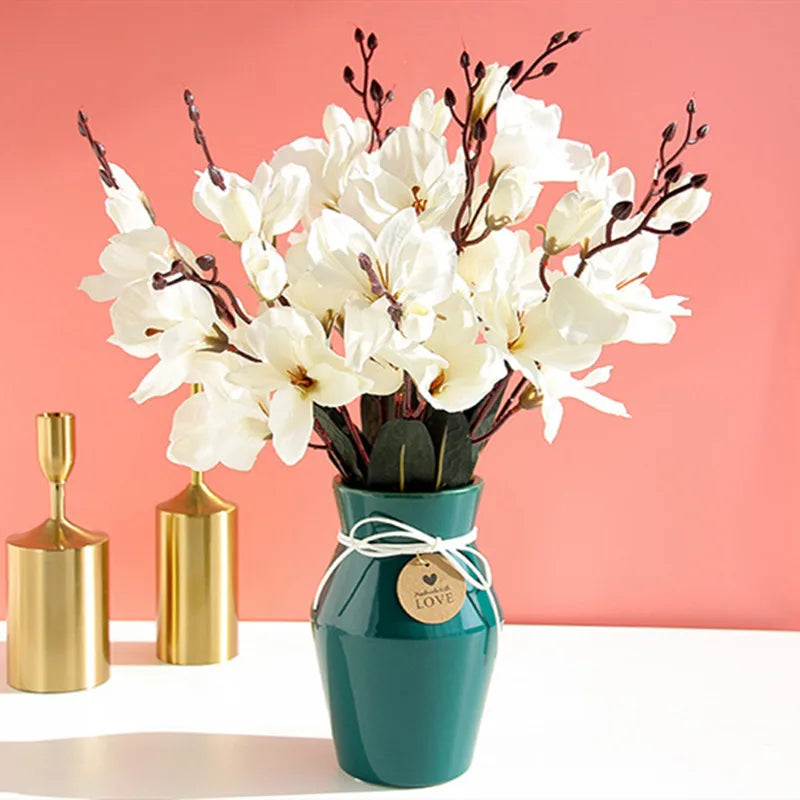 Buquê de Magnólias Artificiais para Decoração Elegante