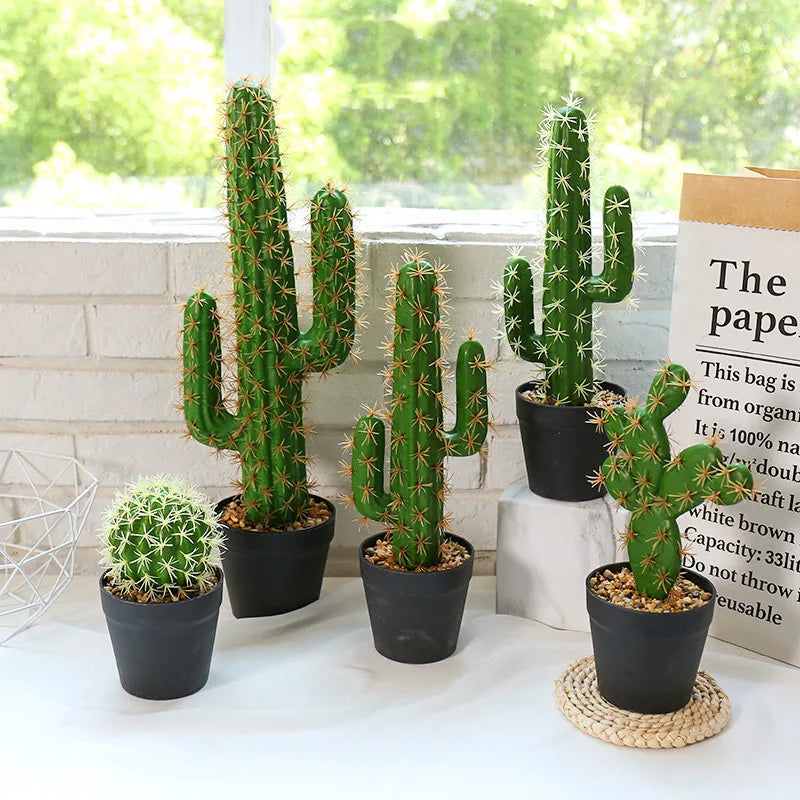 Cacto Artificial Decorativo 43cm - Verde Realista e Durável
