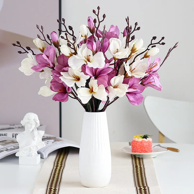 Buquê de Magnólias Artificiais para Decoração Elegante