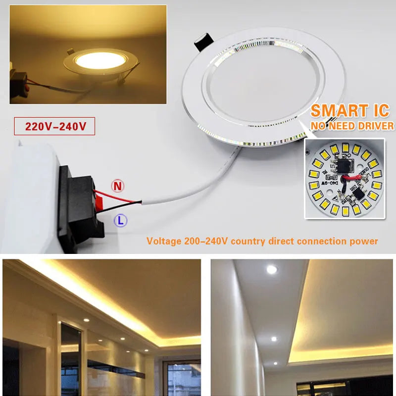 Kit 6 Luminárias LED Embutidas - Iluminação Eficiente para Casa