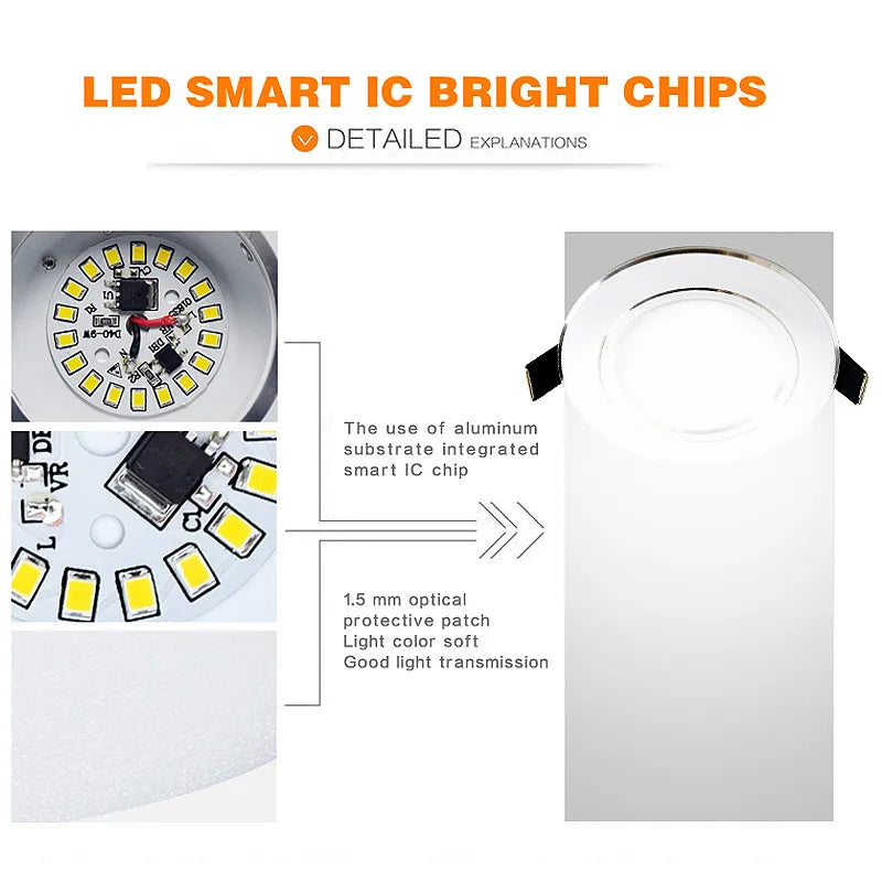 Kit 6 Luminárias LED Embutidas - Iluminação Eficiente para Casa