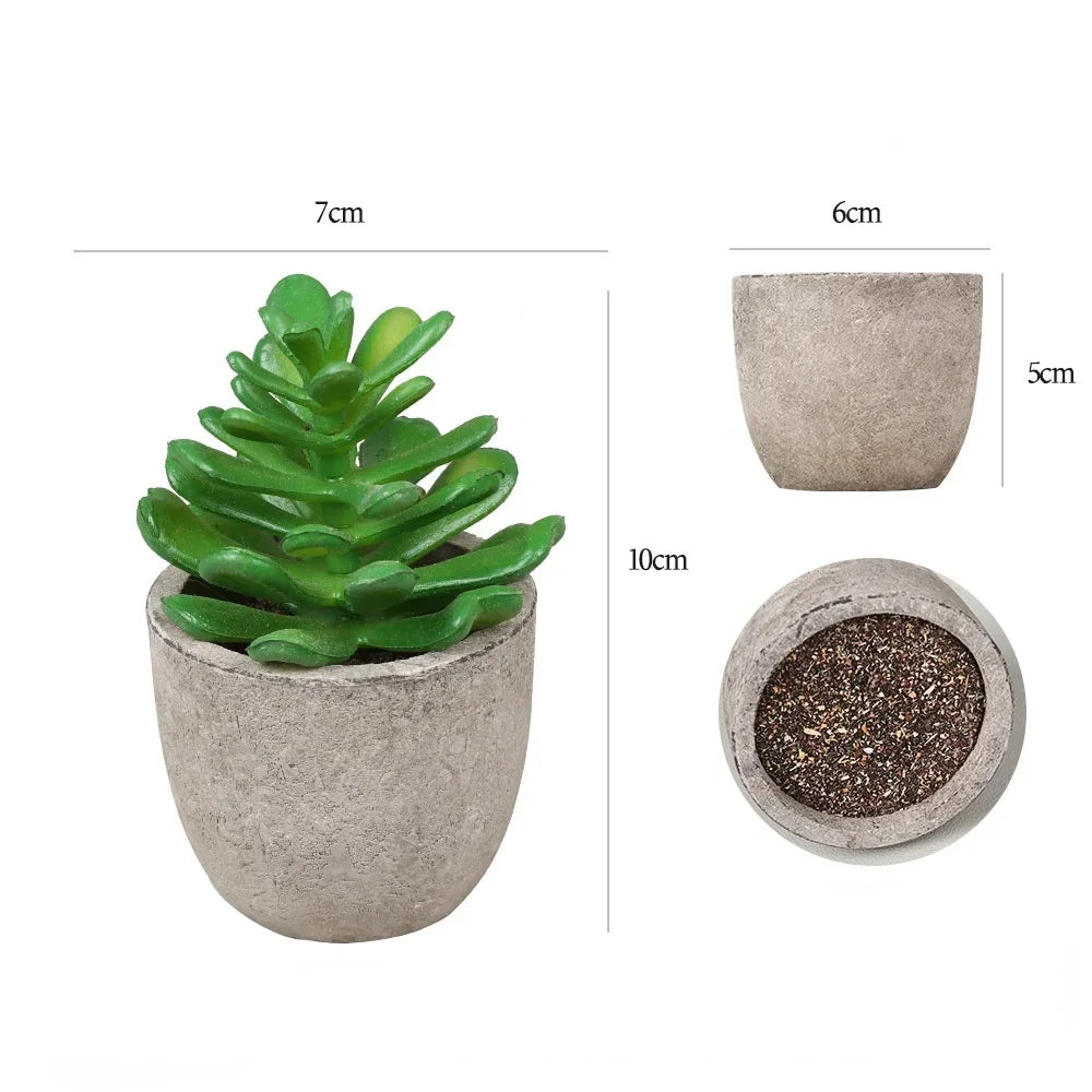 Decoração Elegante com Mini Plantas Artificiais em Vaso