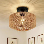 Carregue a imagem na visualização da galeria, Lustre de Bambu Natural - Elegância Artesanal para Sua Casa

