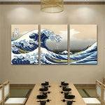Carregue a imagem na visualização da galeria, Impressão em Tela Japonesa: Arte de Ondas de Kanagawa
