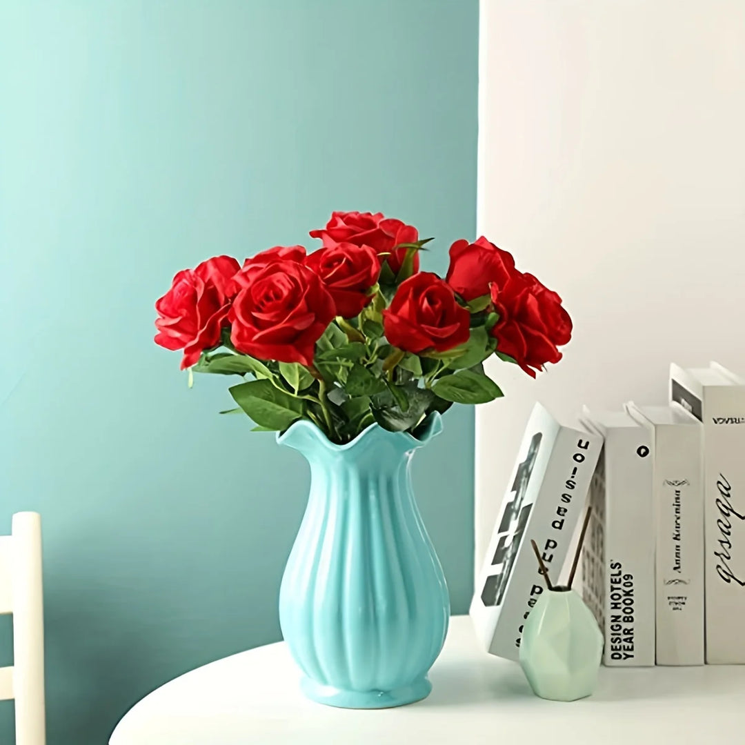 Buquê Realista de Rosas Artificiais para Decoração e Eventos