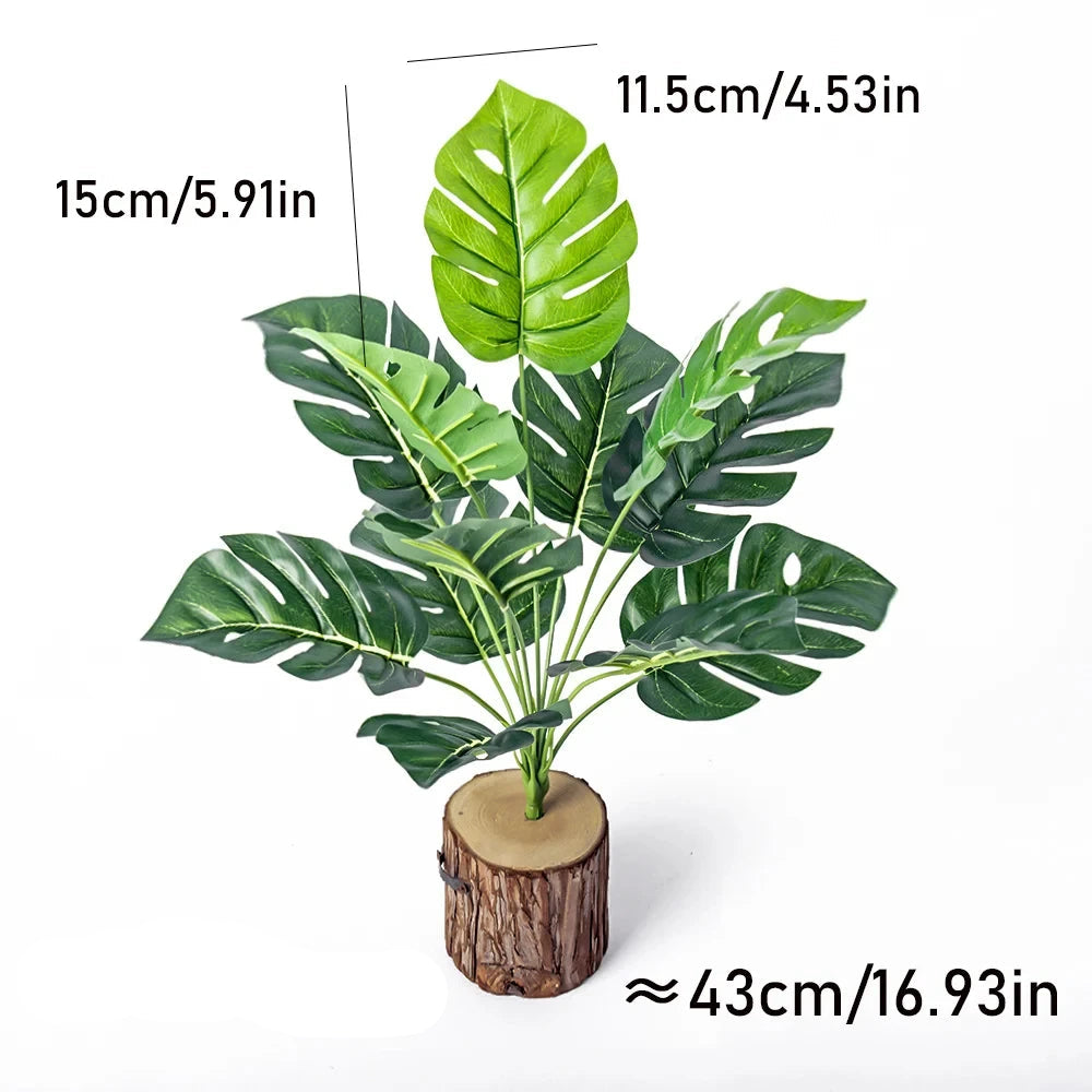 Folhagem Monstera Artificial 43cm - Decoração Tropical Exuberante