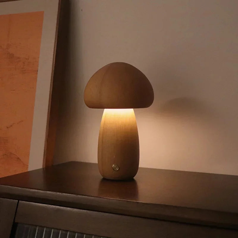 Luminária de Mesa Infantil LED com Toque e Design em Cogumelo Loja Salve Decor