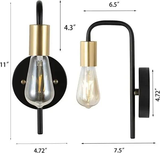 Luminária de Parede Vintage em Ferro – Elegância e Estilo