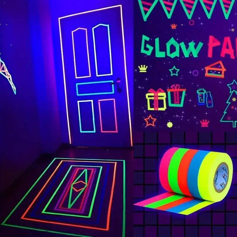 Fita Fluorescente Autoadesiva para Decoração Criativa