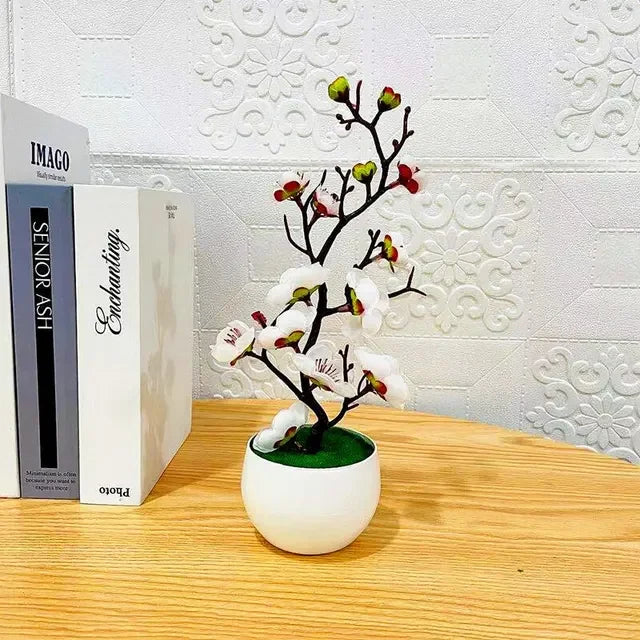 Bonsai Artificial Decorativo para Mesa com Flores Realistas