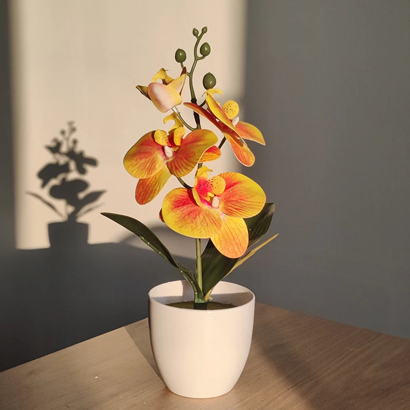 Orquídea Artificial Elegante para Decoração de Interiores