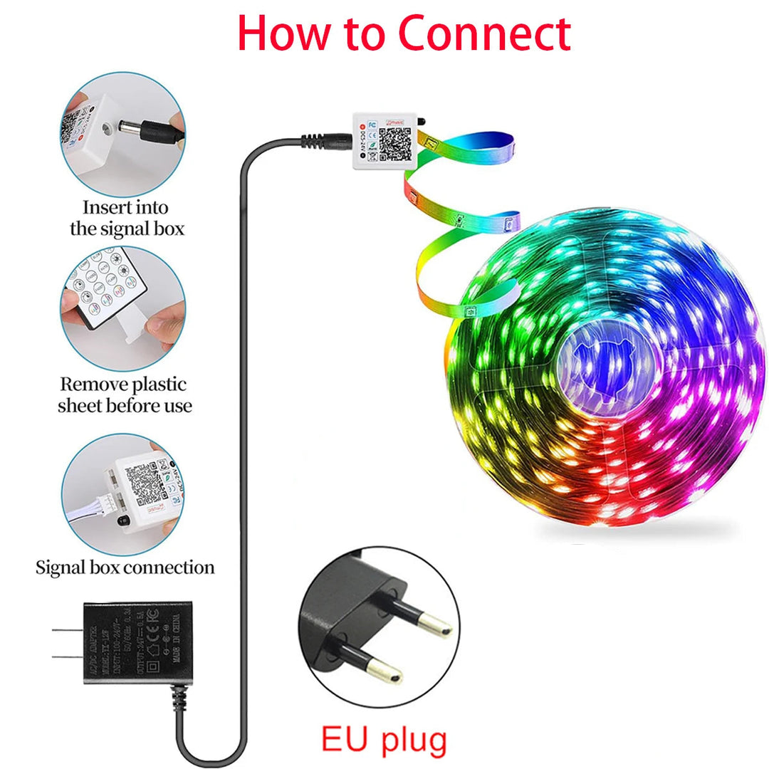 Fita LED RGB Sincronizada com Música - Iluminação Inteligente