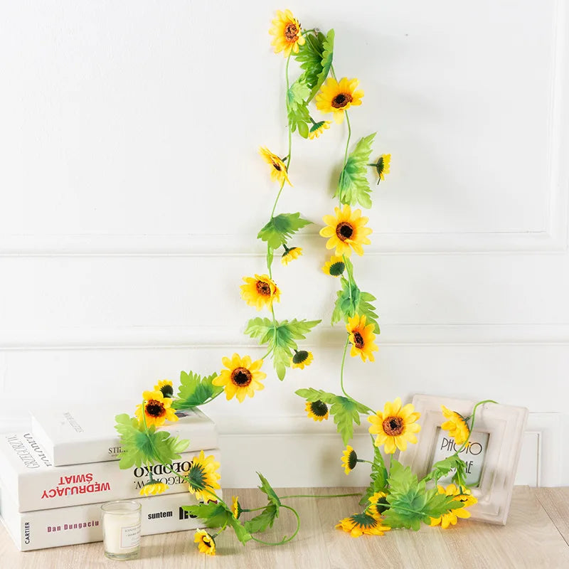 Videira Artificial de Girassol 2,5m para Decoração Elegante