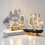 Carregue a imagem na visualização da galeria, Modelo Decorativo de Veleiro em Madeira para Ambientes Náuticos
