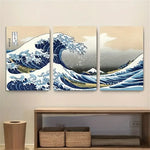 Carregue a imagem na visualização da galeria, Impressão em Tela Japonesa: Arte de Ondas de Kanagawa
