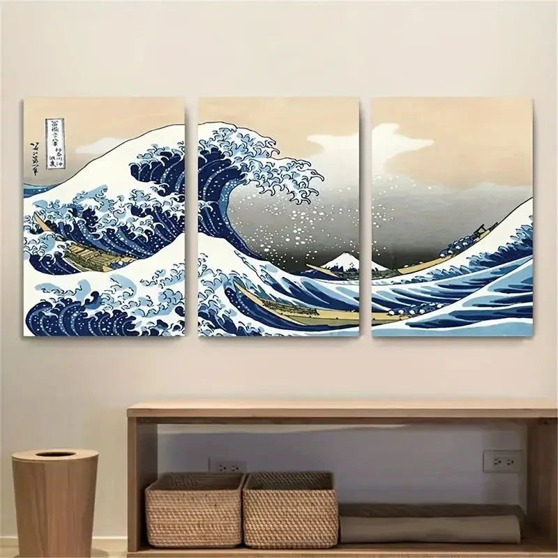 Impressão em Tela Japonesa: Arte de Ondas de Kanagawa