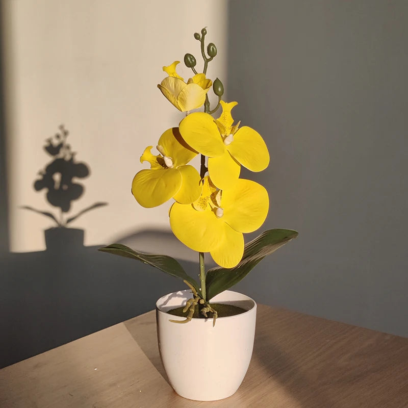 Orquídea Artificial Elegante para Decoração de Interiores