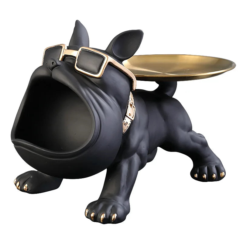 Estatueta Decorativa Bulldog com Caixa de Armazenamento