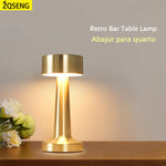 Carregue a imagem na visualização da galeria, Abajur de Mesa Retro com LED e Design Elegante Loja Salve Decor
