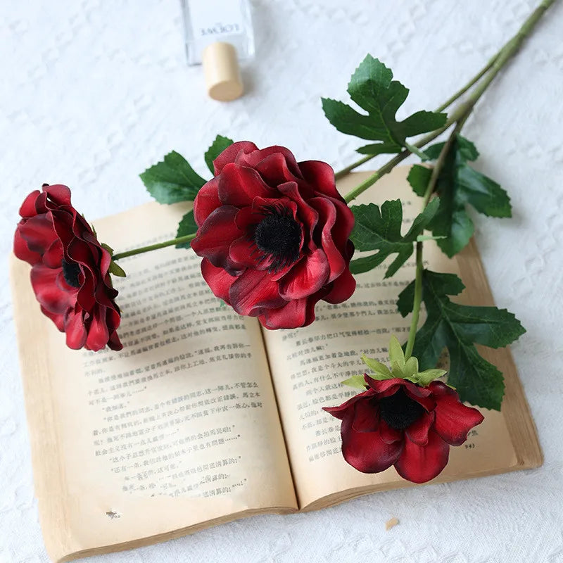 Flores Artificiais de Seda Anêmona - Beleza Eterna para Sua Decoração