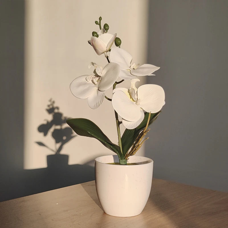 Orquídea Artificial Elegante para Decoração de Interiores