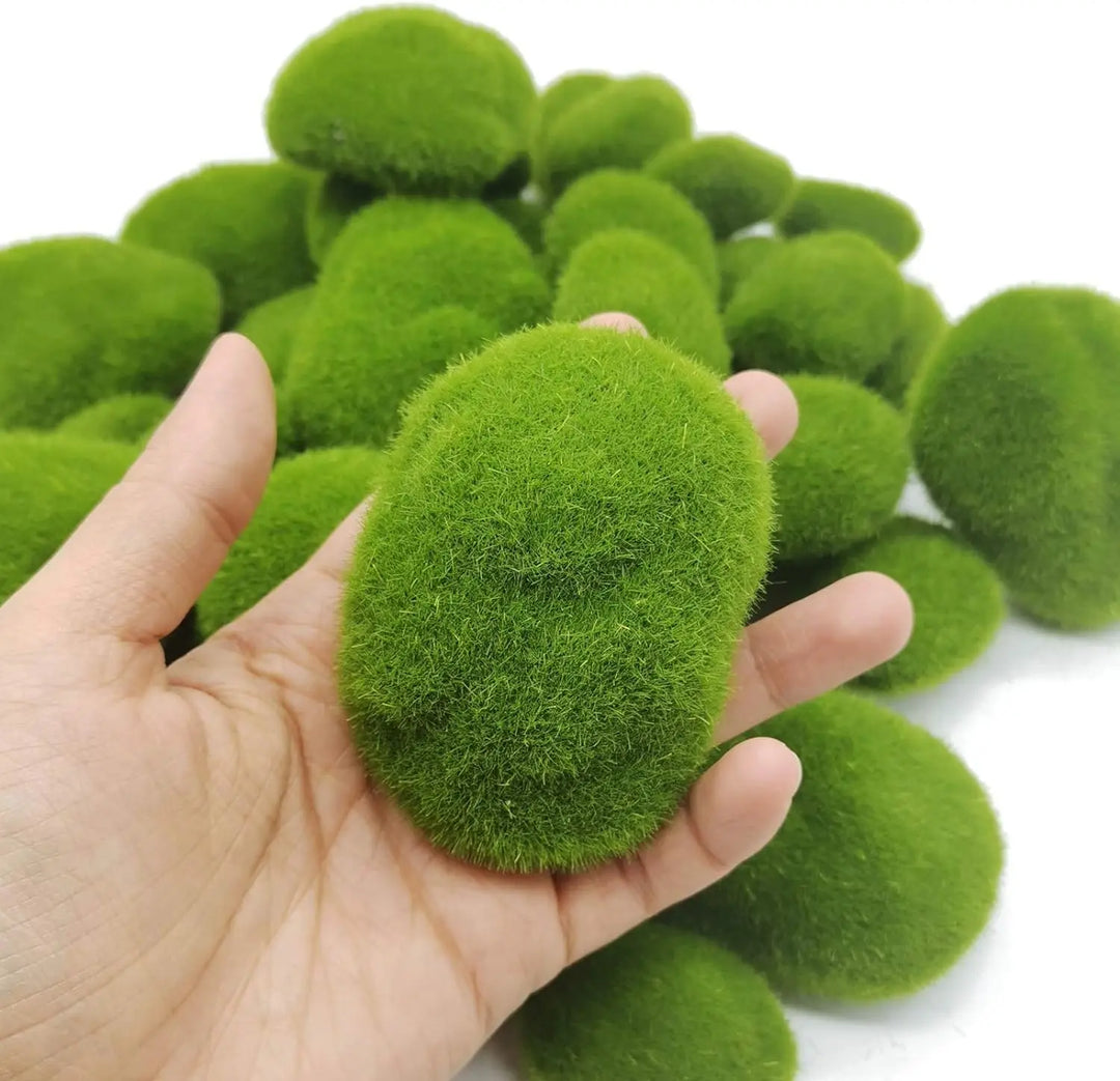 Pedras de Musgo Artificial para Decoração Natural - 10 Peças
