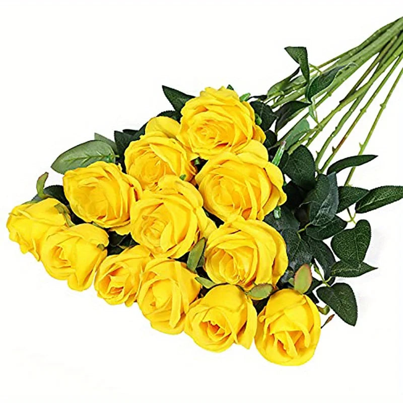 Buquê Realista de Rosas Artificiais para Decoração e Eventos