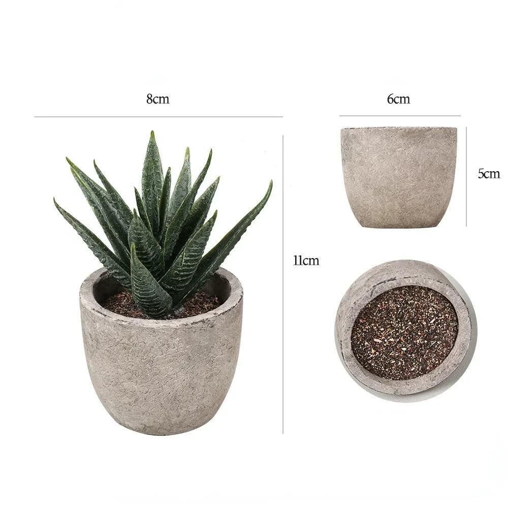 Decoração Elegante com Mini Plantas Artificiais em Vaso