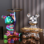 Carregue a imagem na visualização da galeria, Estatueta Decorativa de Urso com Bandeja - Armazenamento Elegante

