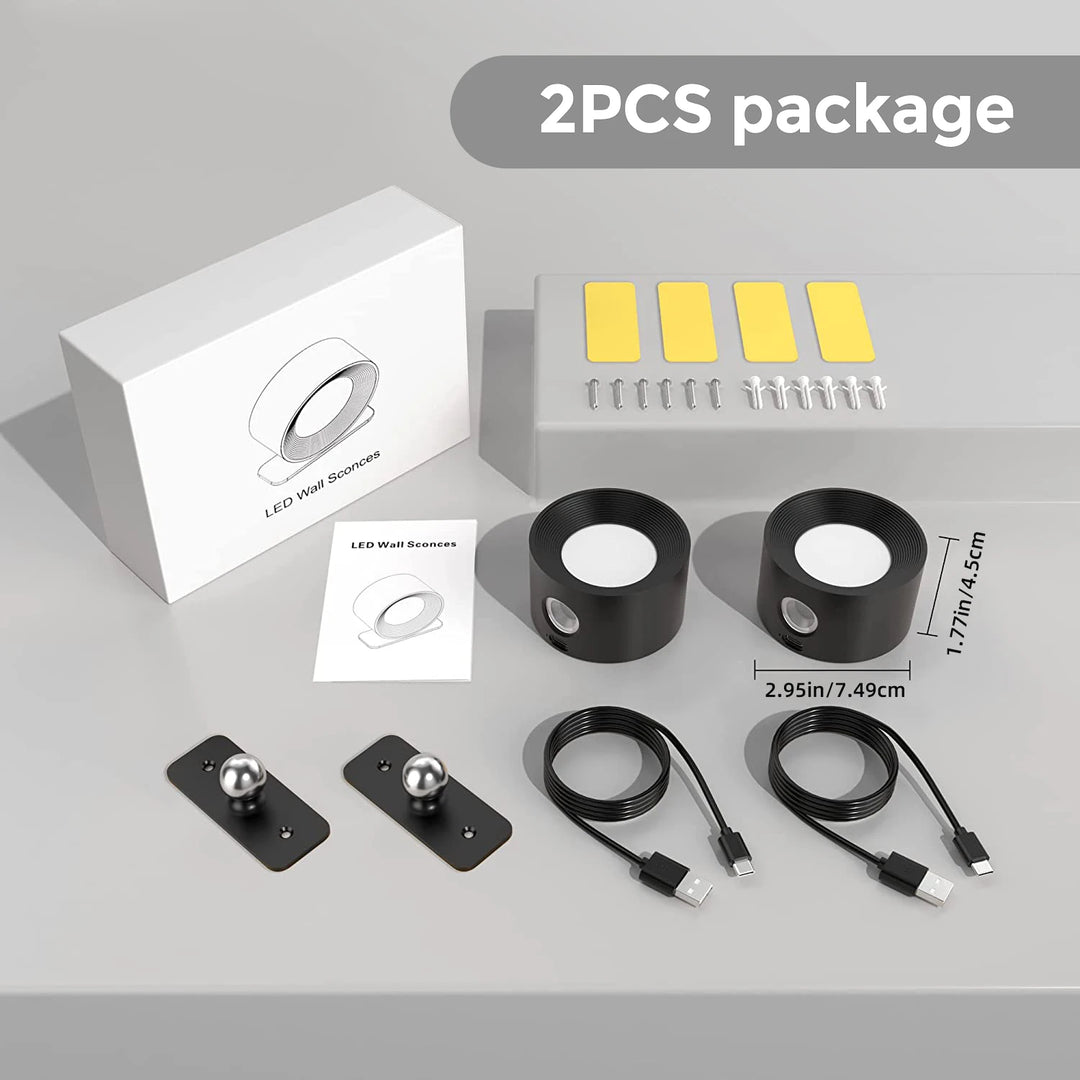 Arandela LED com Controle de Toque e Bateria Duradoura