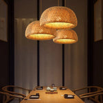 Carregue a imagem na visualização da galeria, Luminária Pendente de Bambu Artesanal E27 para Decoração
