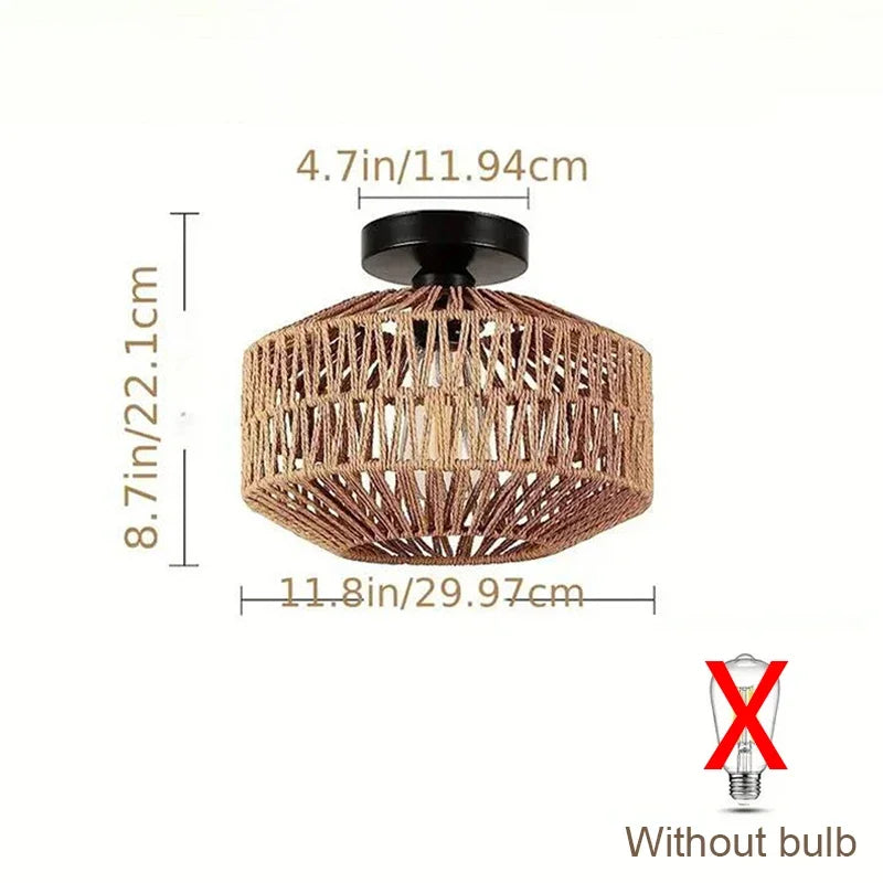 Lustre de Bambu Natural - Elegância Artesanal para Sua Casa
