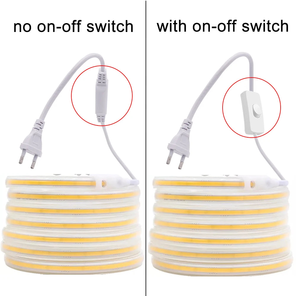 Tira LED COB 220V Alta Brilho IP65 para Ambientes Internos e Externos