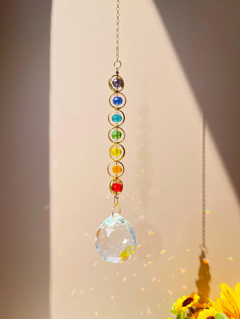 Suncatcher de Cristal Arco-Íris para Meditação e Decoração