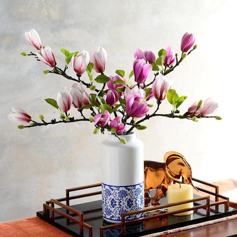 Magnólia Artificial Elegante para Decoração de Interiores
