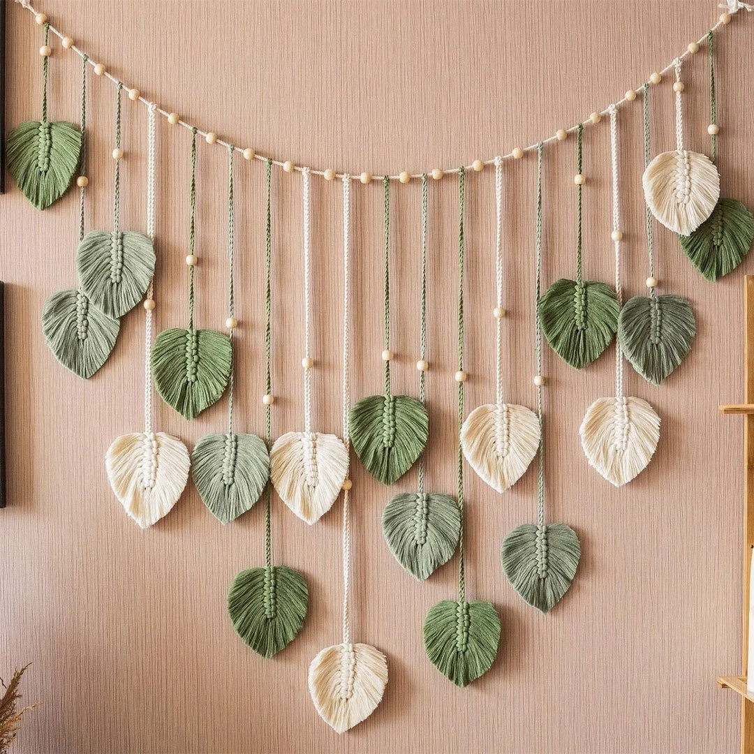 Guirlanda de Folhas de Macramê para Decoração Boho