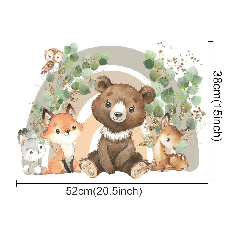 Adesivos de Parede Infantis com Animais da Floresta - Decoração Encantadora