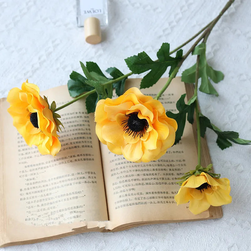 Flores Artificiais de Seda Anêmona - Beleza Eterna para Sua Decoração