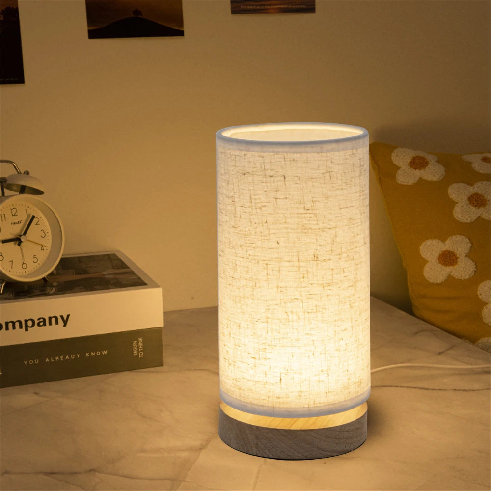Candeeiro de Mesa LED em Madeira com Luz Quente