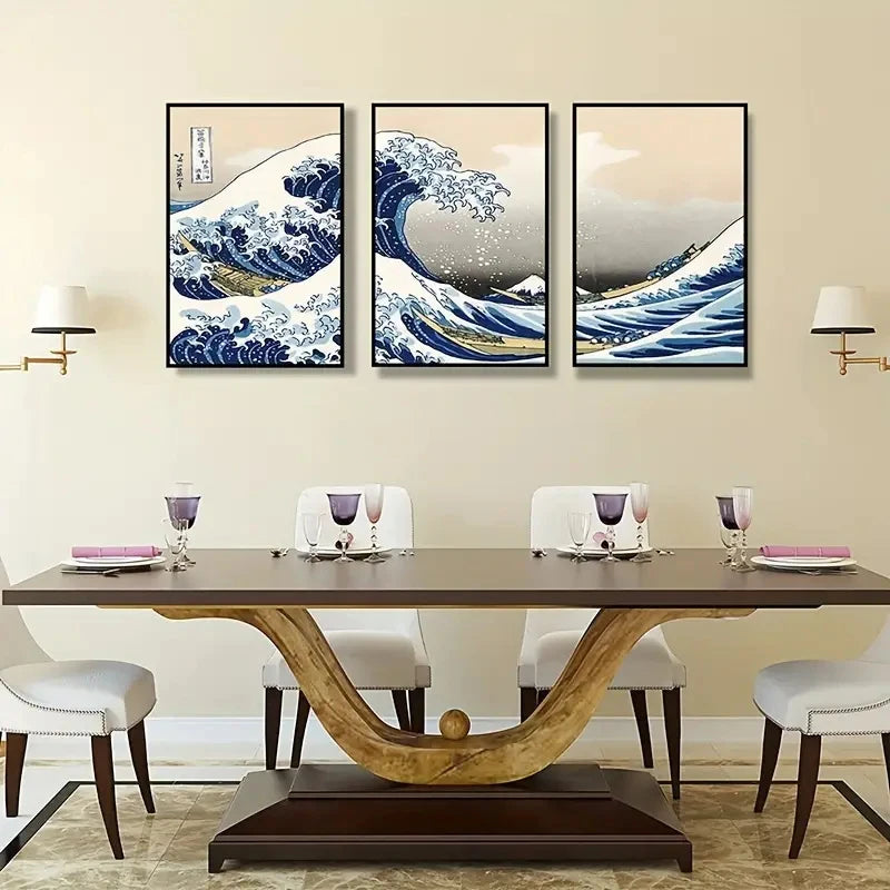 Impressão em Tela Japonesa: Arte de Ondas de Kanagawa