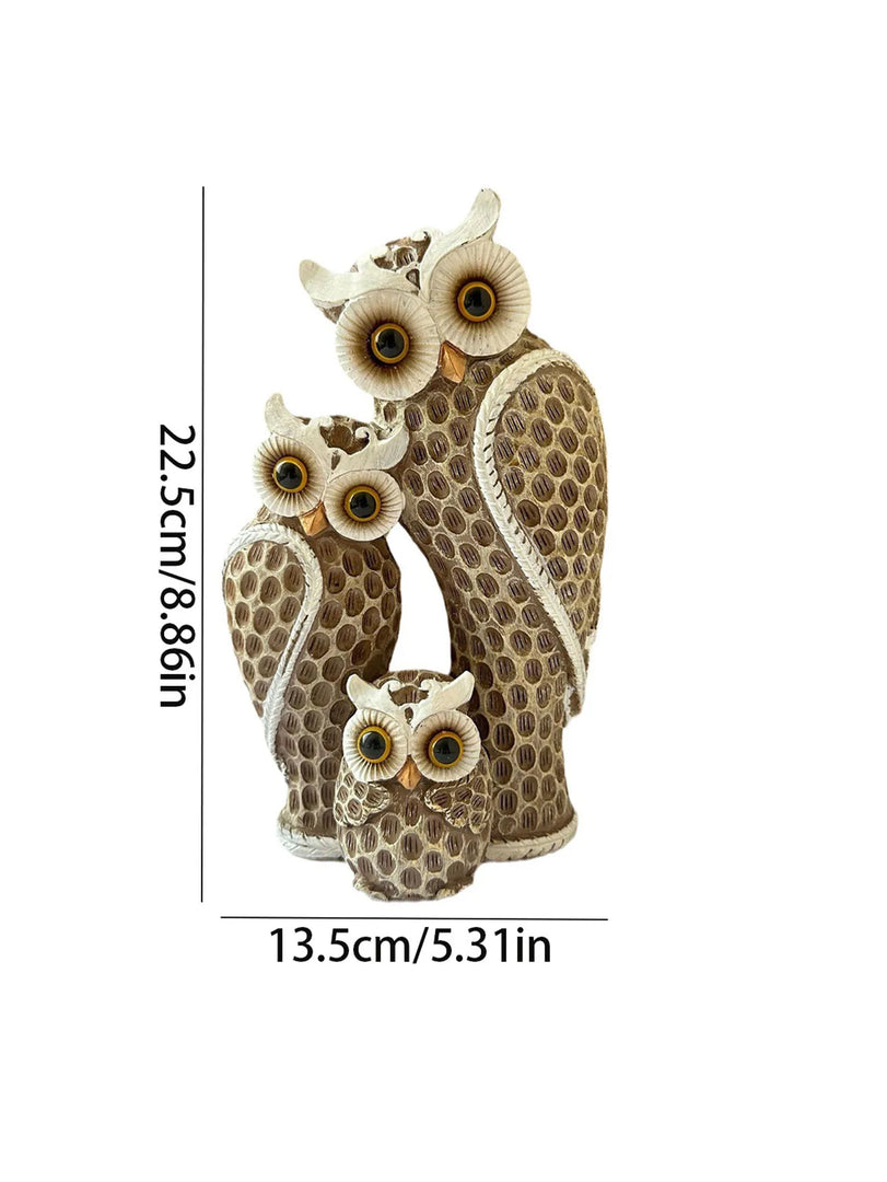 Decoração Elegante de Coruja em Resina para Casa