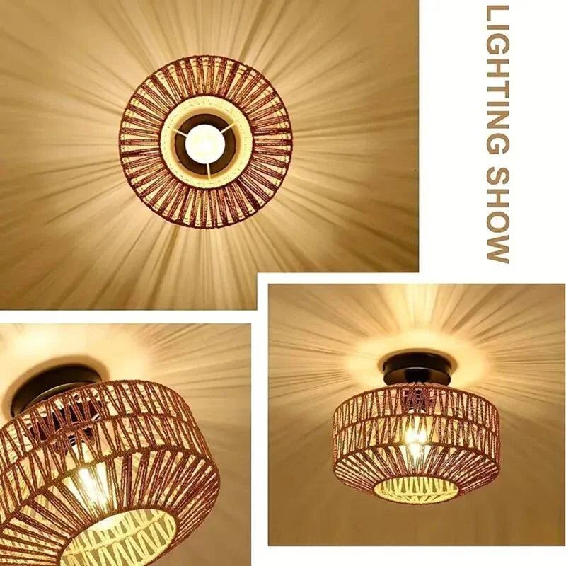 Lustre de Bambu Natural - Elegância Artesanal para Sua Casa