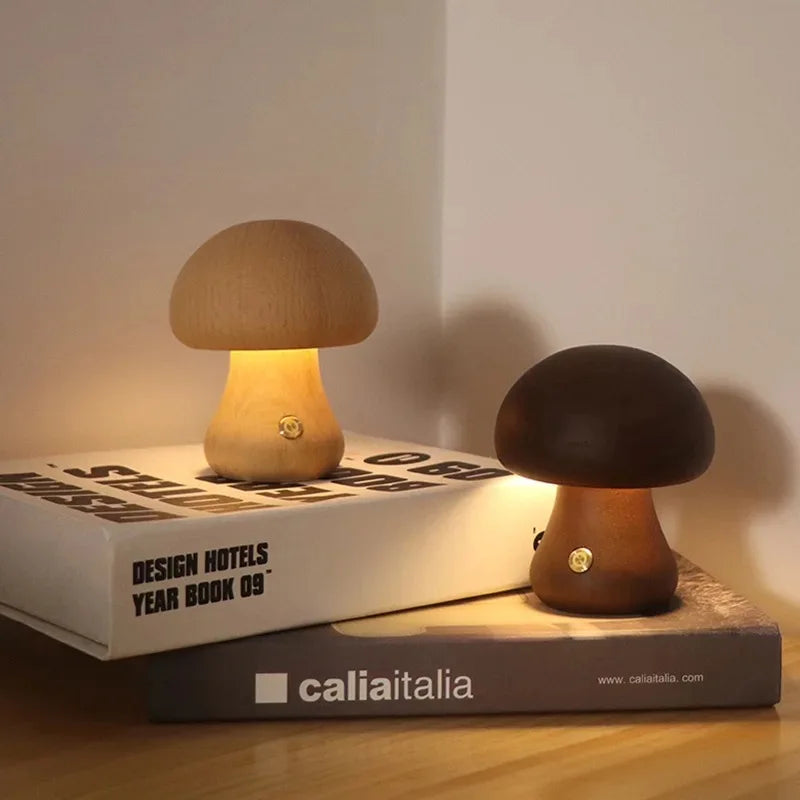 Luminária de Mesa Infantil LED com Toque e Design em Cogumelo Loja Salve Decor