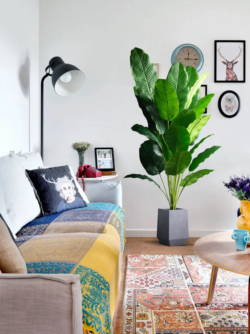 Planta Artificial Tropical de Folhas Grandes para Decoração