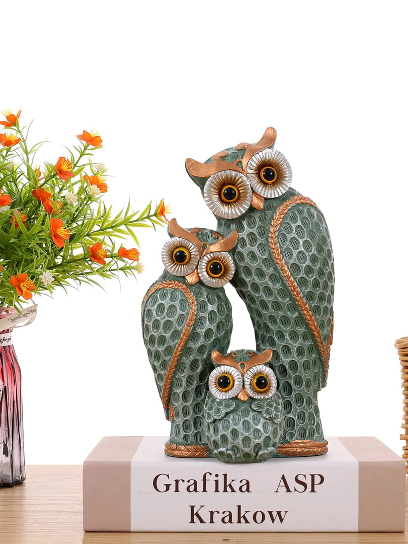 Decoração Elegante de Coruja em Resina para Casa