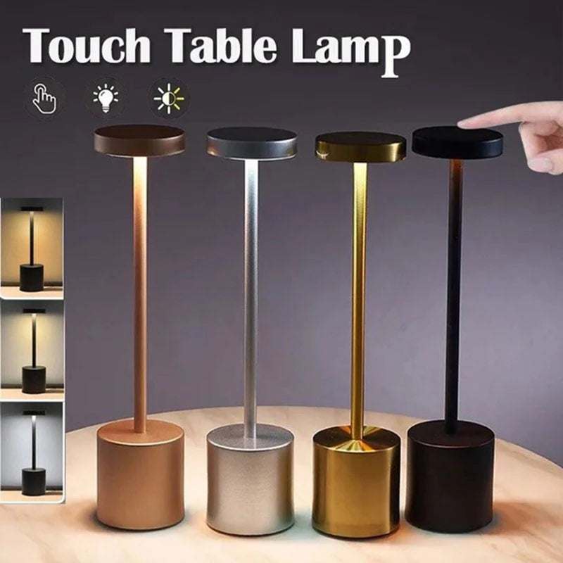 Luminária de Mesa LED Recarregável com Controle de Toque