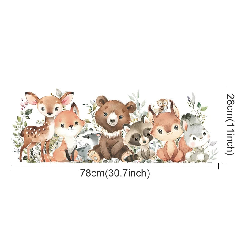 Adesivos de Parede Infantis com Animais da Floresta - Decoração Encantadora