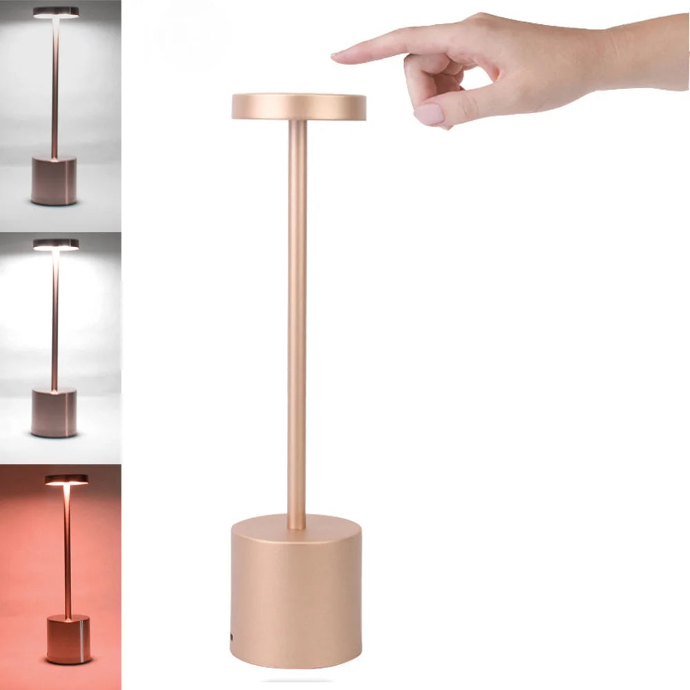 Luminária de Mesa LED Recarregável com Controle de Toque