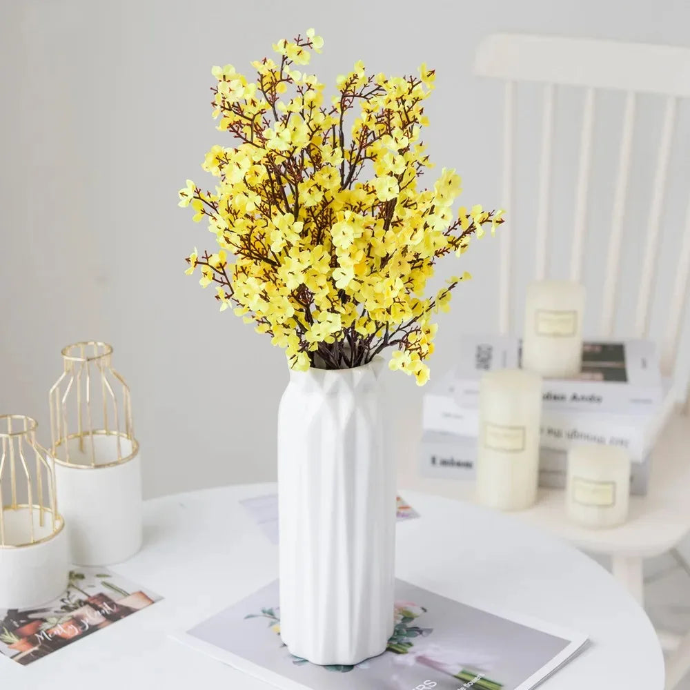 Flor de Cerejeira Artificial Rosa Branco - Beleza Atemporal para Sua Decoração