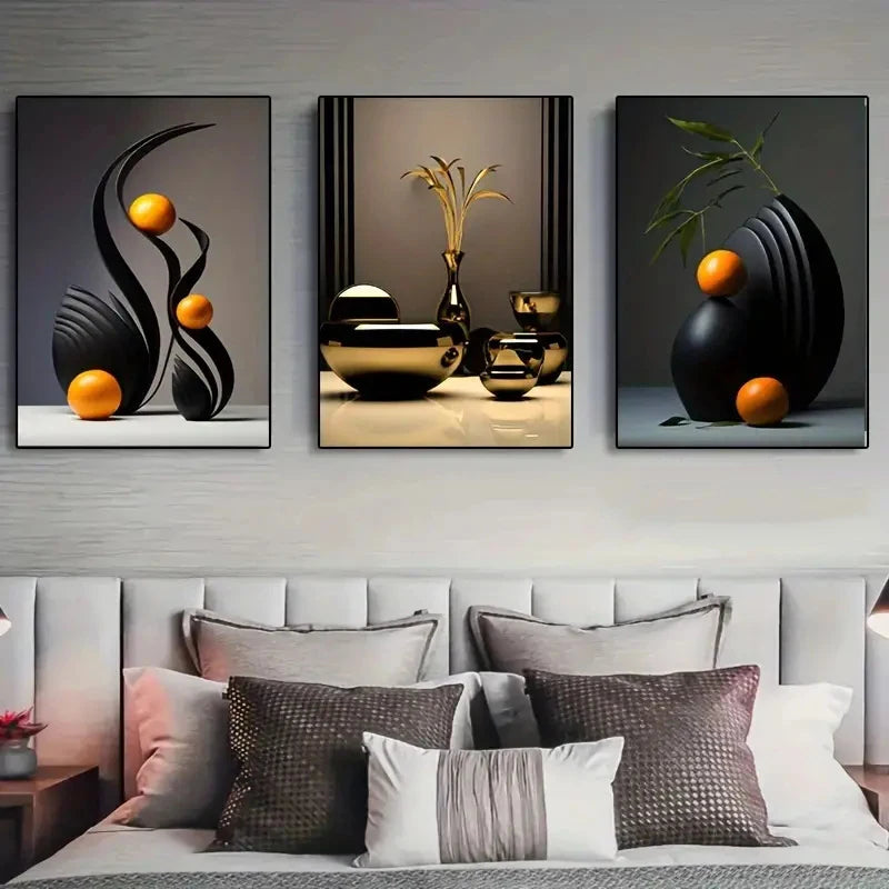 Conjunto de Arte em Tela Abstrata - Transforme Seu Espaço